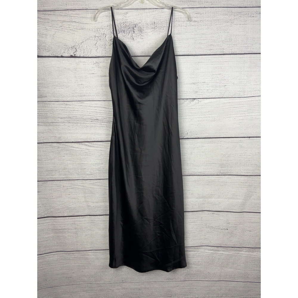 Petal & Pup Black Satin Cowl Neck Midi Dress - NWT/EUC - Size 6 - Picture 5 of 9